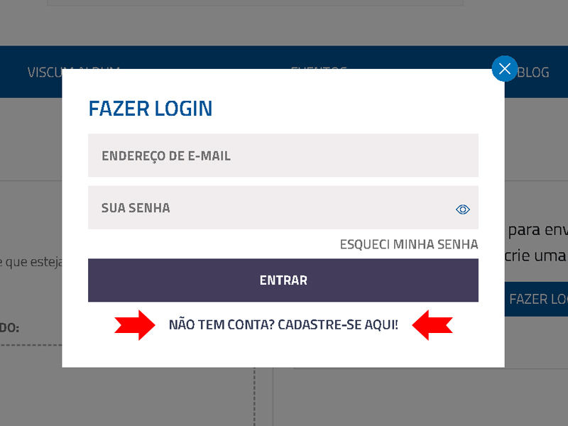 Passo 1 - Fazer seu cadastro ou logar no site